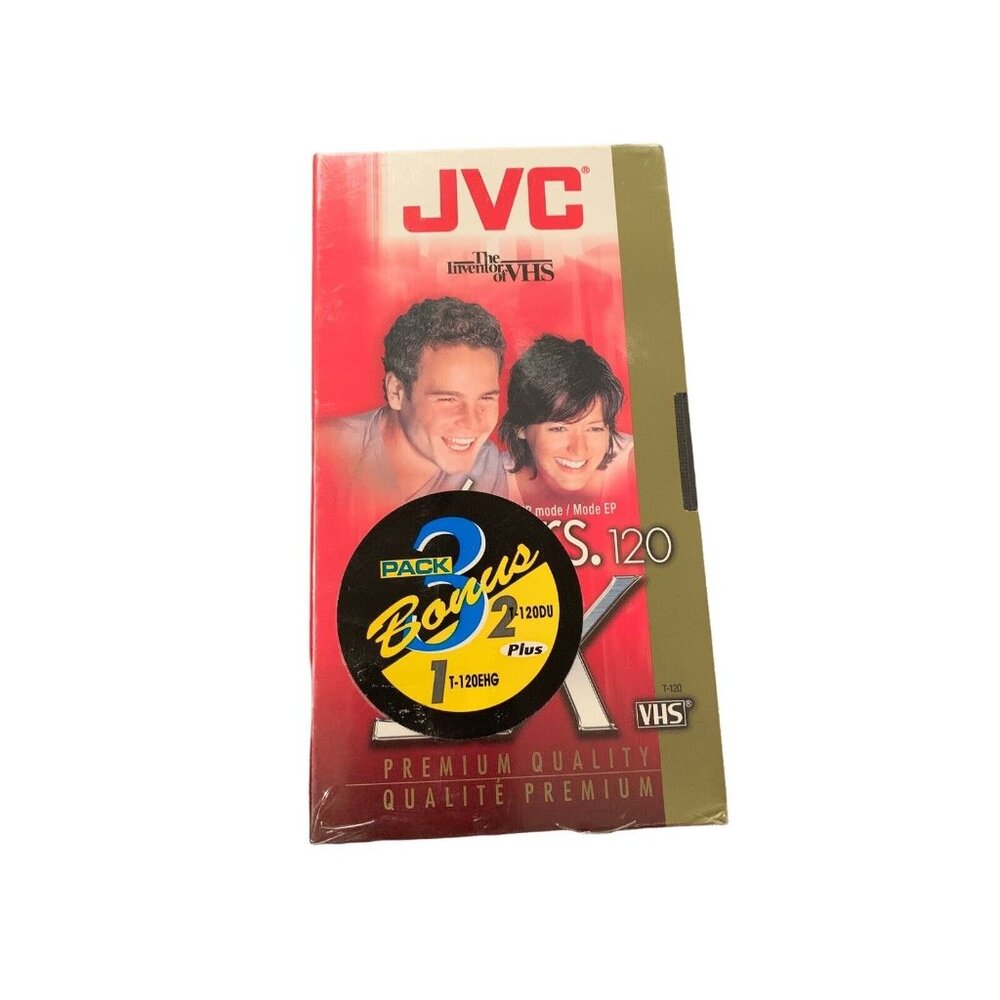 JVC 3 Pack VHS (2- SX|1-EHG)Premium 6 Hour VHS Tapes*New Factory Sealed*
